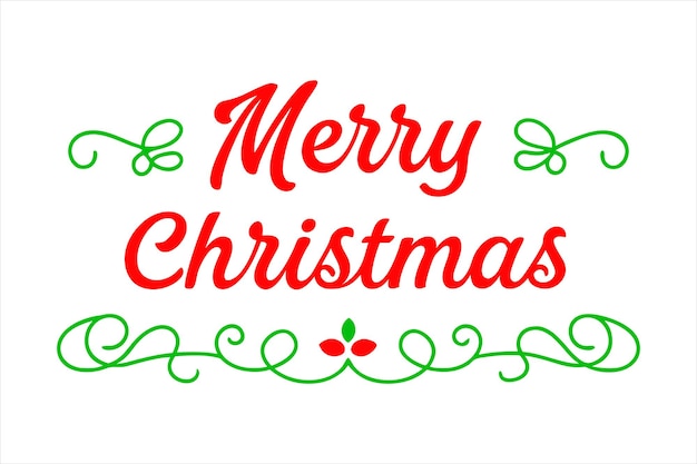 feliz navidad tipografía ilustración vectorial en fondo blanco