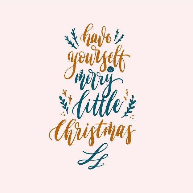 Feliz Navidad Tipografía Mano Letras Cotizaciones Imprimir