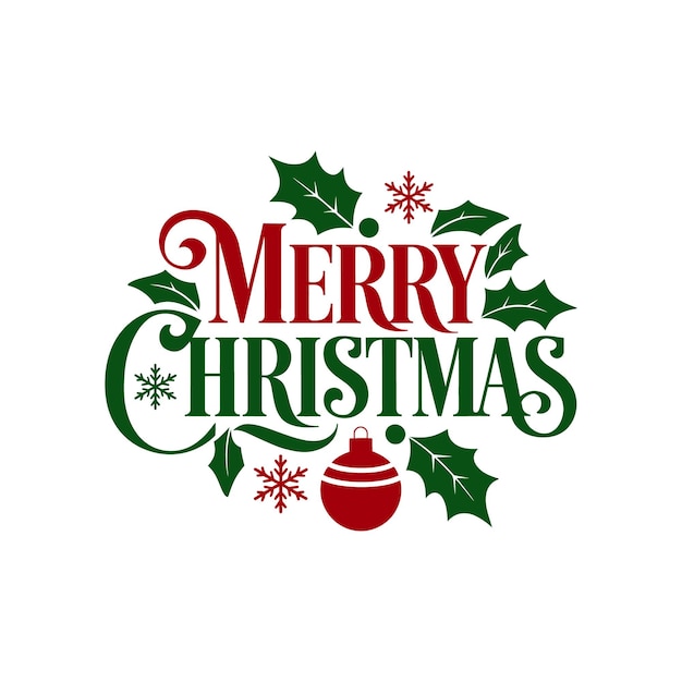 Feliz Navidad Tipografía Vector Ilustración Diseño de letras