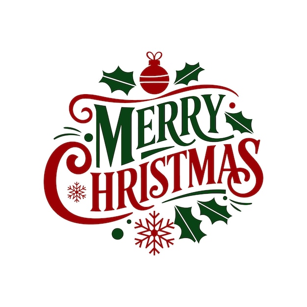 Feliz Navidad Tipografía Vector Ilustración Diseño de letras