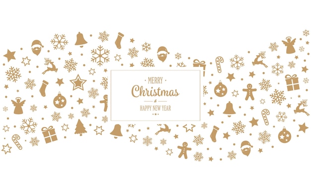 Feliz Navidad tpye oro decoración adornos frontera