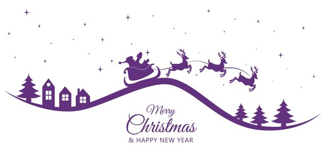 Feliz Navidad con trineo de Papá Noel