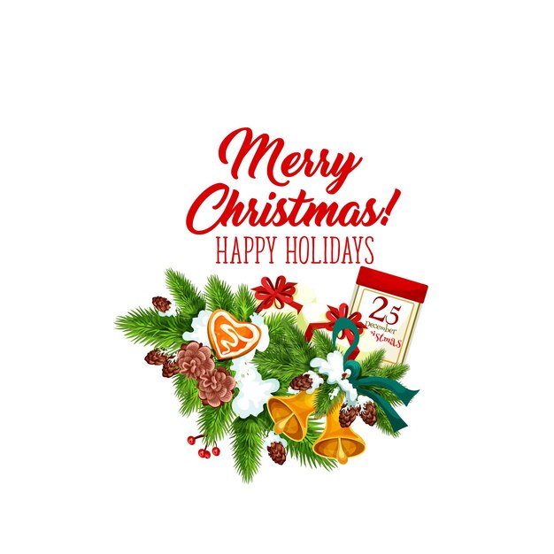 Feliz Navidad vector guirnalda decoración icono