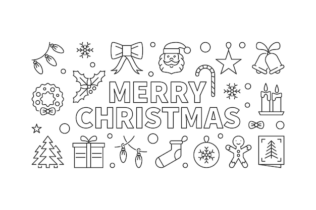 Feliz Navidad vector horizontal banner Navidad ilustración