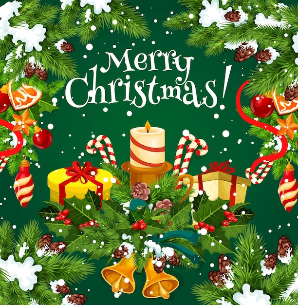 Feliz Navidad vector Santa regalos tarjeta de felicitación