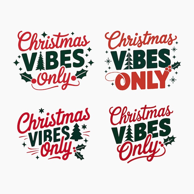 Feliz Navidad vibra sólo tipografía diseño de camiseta en la ilustración Feliz navidad