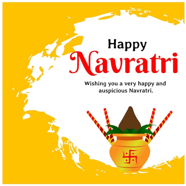 Feliz navratri y durga puja indian festival celebración vector ilustración