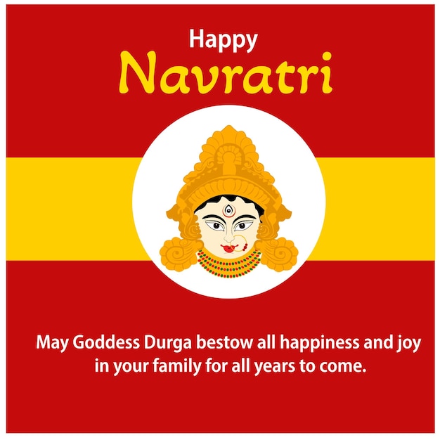 Feliz navratri y durga puja indian festival celebración vector ilustración