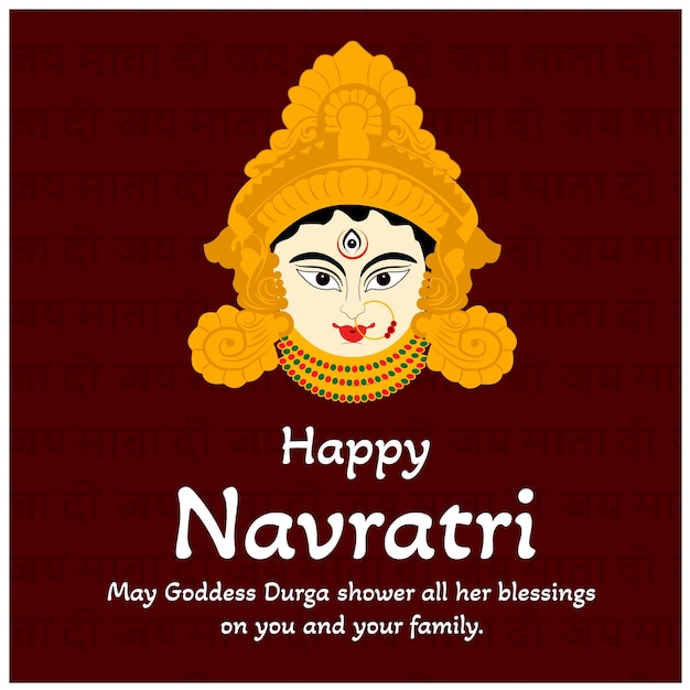 Feliz Navratri y Durga Puja Indian Festival Celebración Vector Ilustración