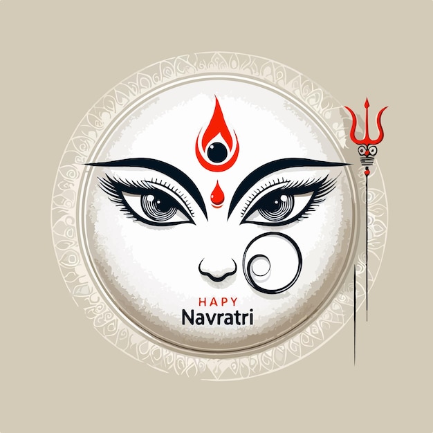 Vector feliz navratri y el festival de durga puja celebración india ilustración vectorial de fondo