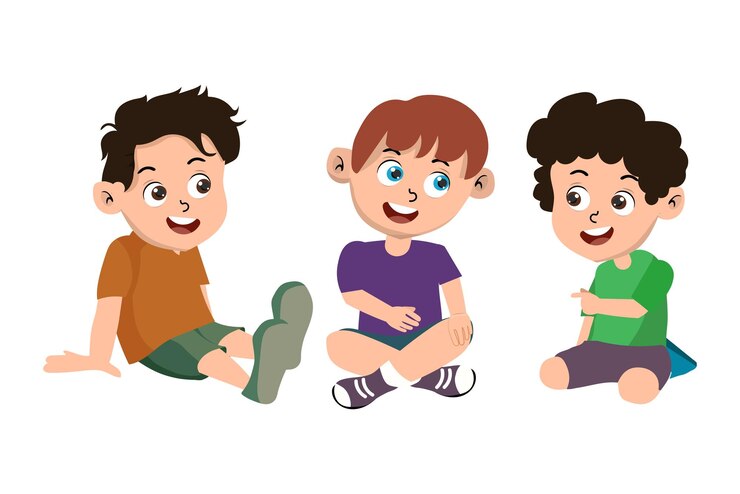 Vector feliz niña linda niña juega con gato mascota