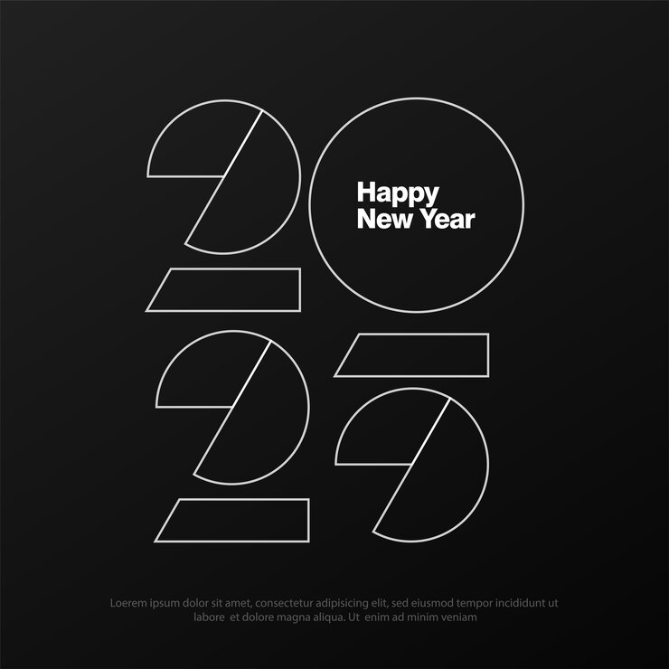 feliz nuevo año 2025 ilustración de fondo con diseño único simple