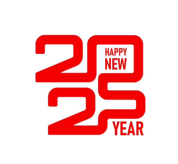 Feliz nuevo año 2025 número de calendario tipografía