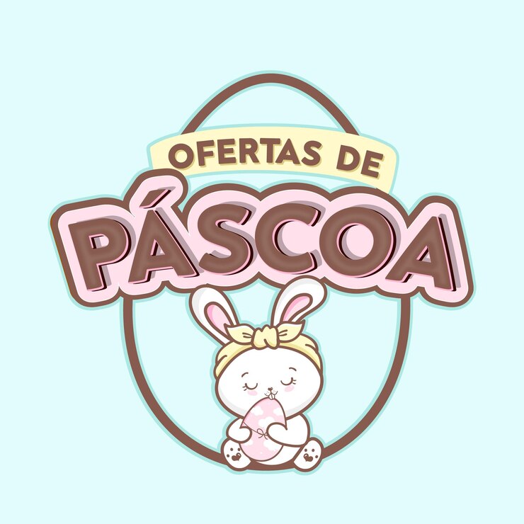 Vector feliz oferta de pascua con huevos conejito vector brasil