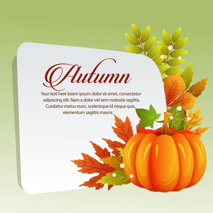 Feliz otoño con calabaza vívida