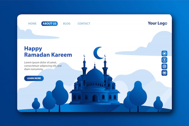 Feliz página de aterrizaje de Ramadan Kareem