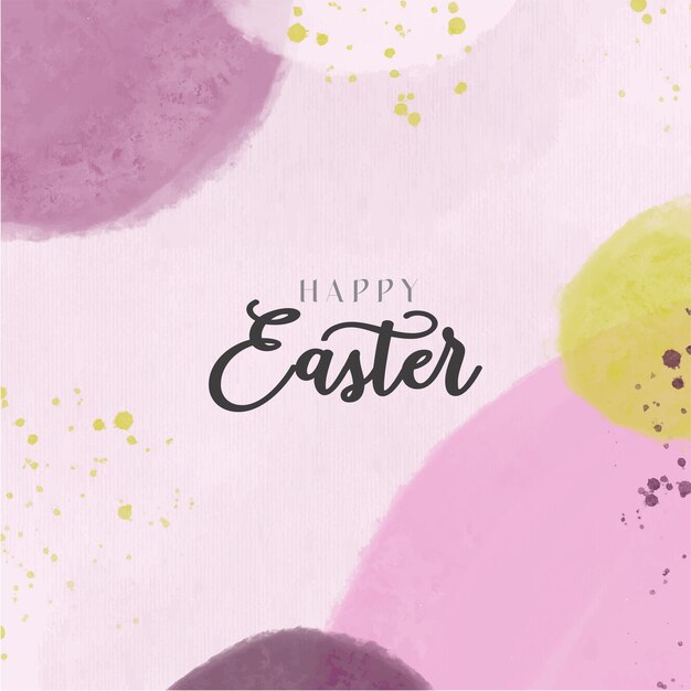 Feliz pancarta de Pascua en estilo acuarela rosa
