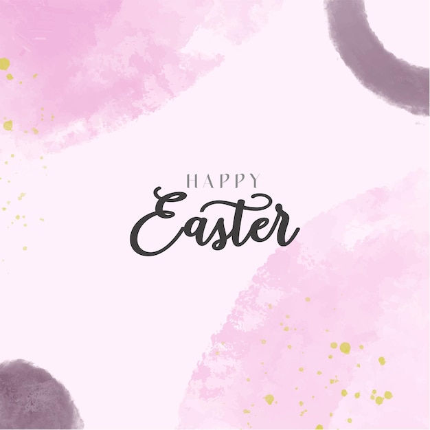 Feliz pancarta de Pascua en estilo acuarela rosa