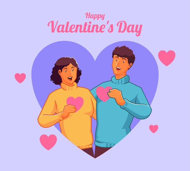 Feliz pareja negra celebrando el día de san valentín