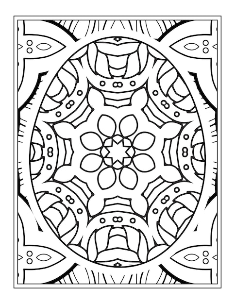 Feliz Pascua Blanco y Negro Mandala flor Libro para colorear para adultos