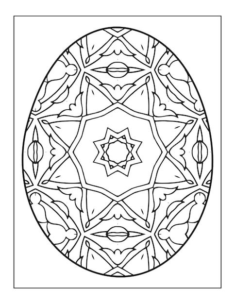 Feliz Pascua Blanco y Negro Mandala flor Libro para colorear para adultos