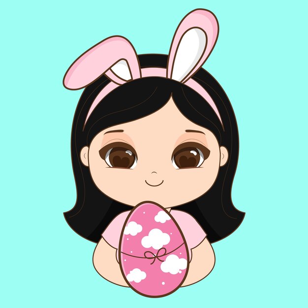 Feliz Pascua chica linda vector