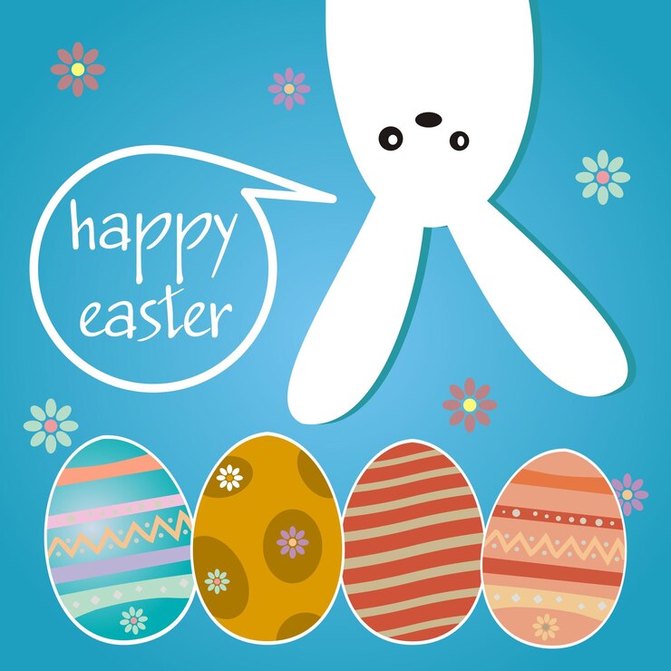 Feliz pascua colgando fondo de conejito