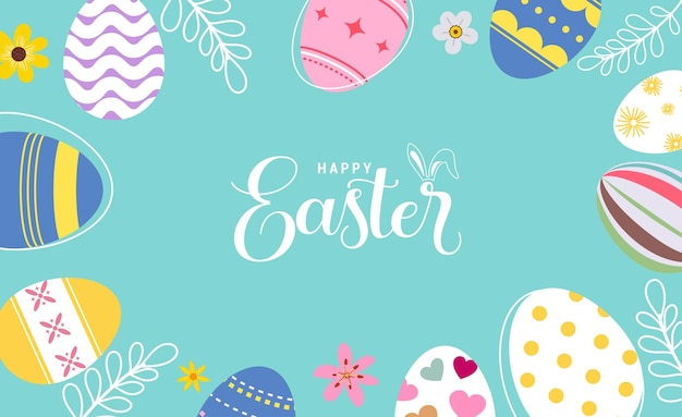 Feliz pascua deseos clipart fondo Feliz Pascua domingo tarjeta de felicitación clip art con colorido