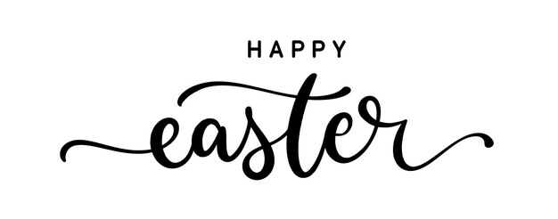 Feliz Pascua diseño de letras de caligrafía dibujadas a mano texto de pincel escrito a mano moderno