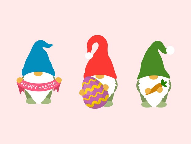 Feliz Pascua de los gnomos de Pascua Vector