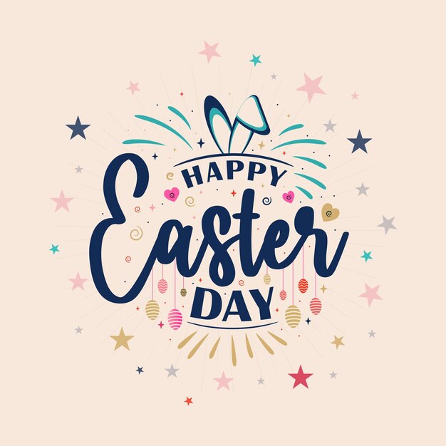 Feliz Pascua Hermosa Caligrafía dibujada a mano y diseño de letras de pincel para el saludo navideño.