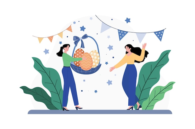 feliz, pascua, ilustración, concepto