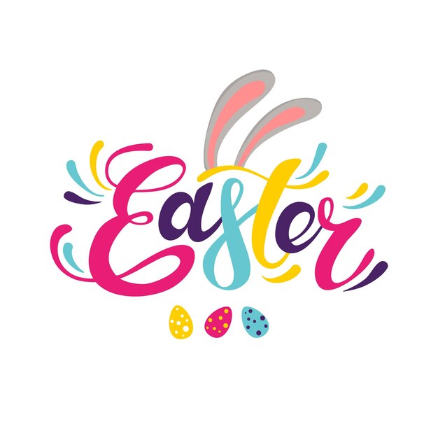 Feliz pascua letras coloridas ilustración vectorial eps 10