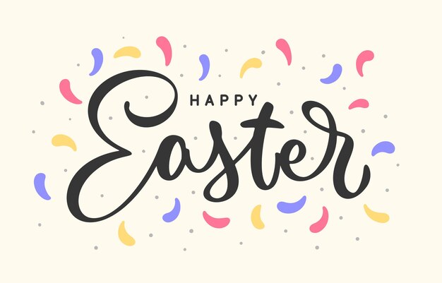 Feliz Pascua con letras dibujadas a mano