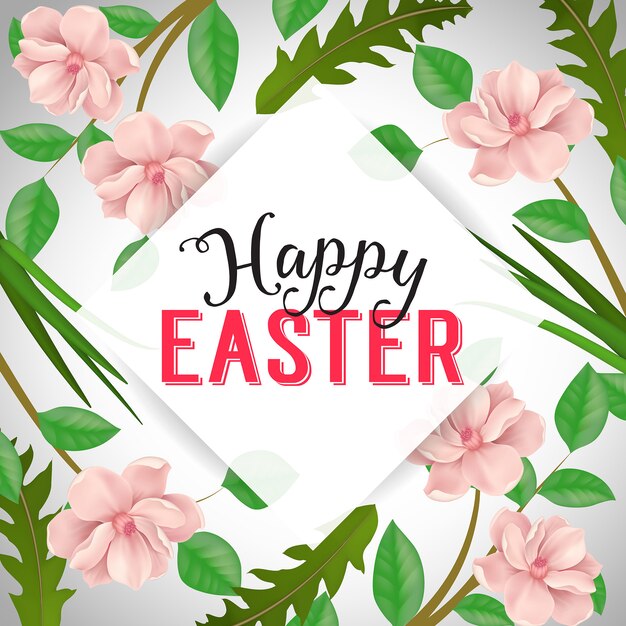 Feliz Pascua letras en Plaza, plantas