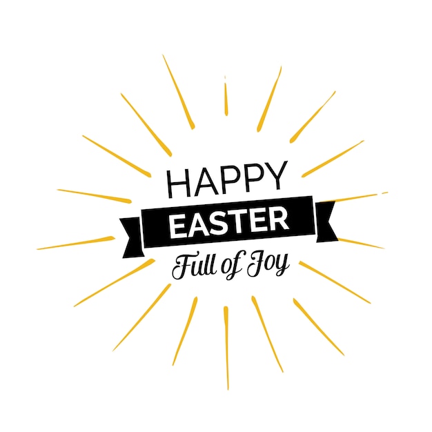 Feliz Pascua letras con rayos