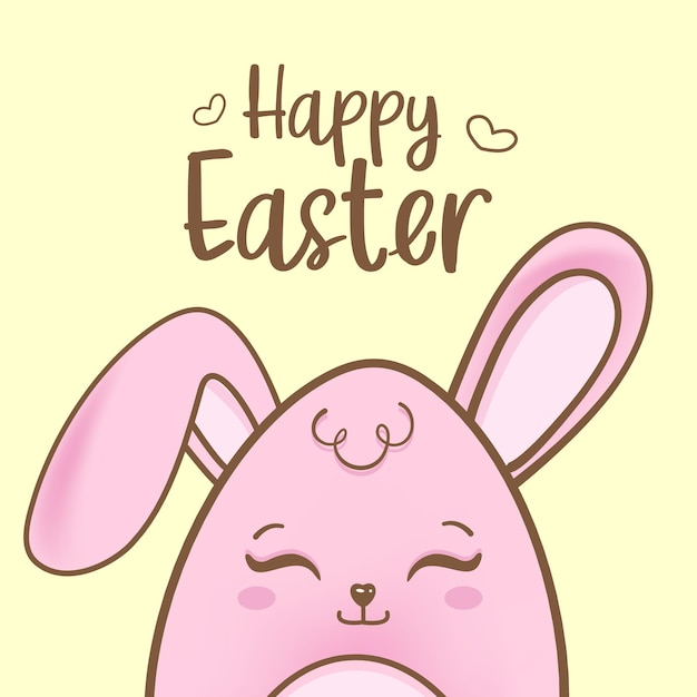 Feliz Pascua con una linda tarjeta de conejo