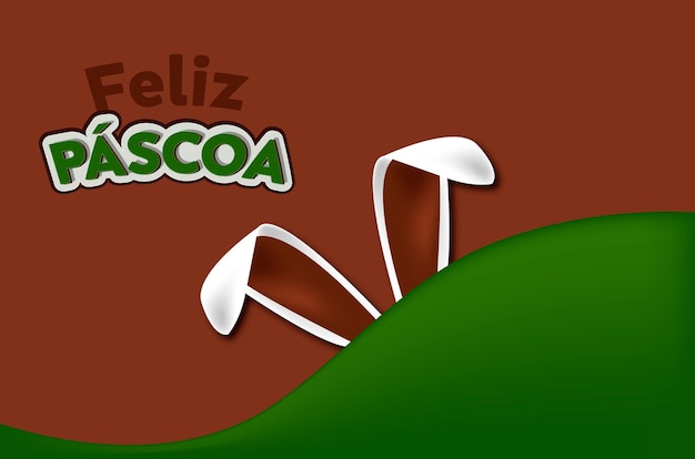 Vector feliz pascua con orejas conejito brasil colección vector