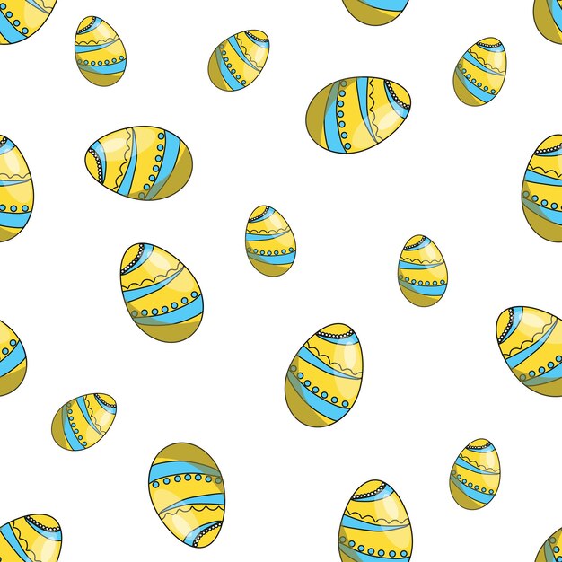 Feliz Pascua Patrón sin costuras de huevos de Pascua de colores Ilustración vectorial