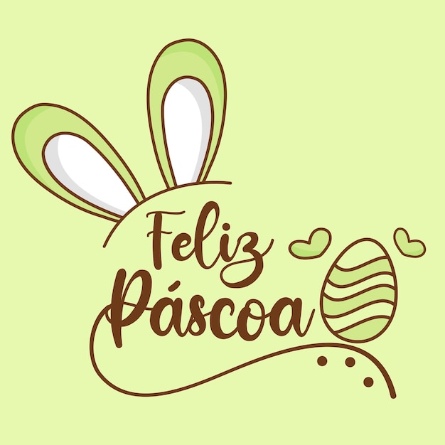 Feliz Pascua en la tarjeta vectorial de Brasil