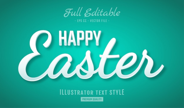 Feliz Pascua Texto limpio Estilo Efecto Premium