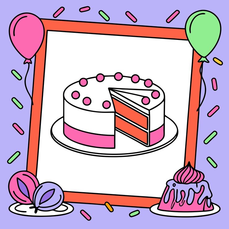 Vector feliz pastel de cumpleaños rosa amplificador blanco de dos capas diseño festivo deliciosa celebración clipart