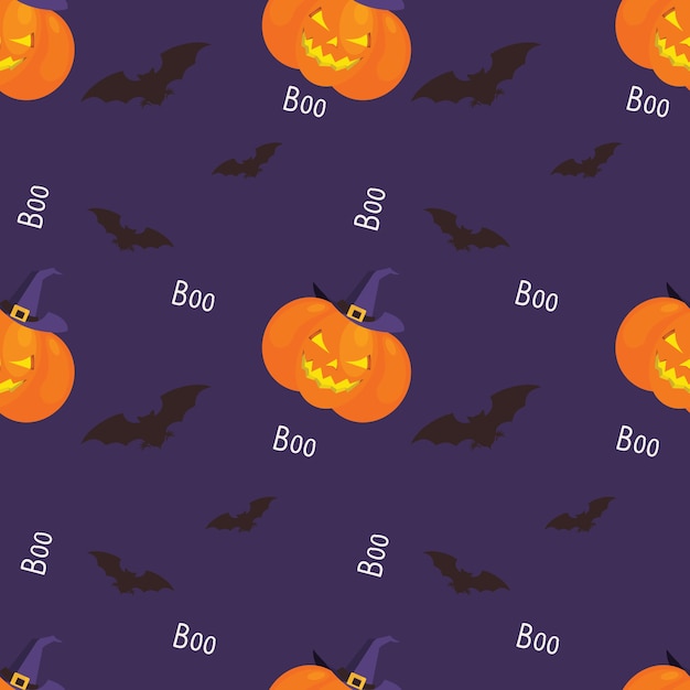 Feliz patrón de Halloween con calabaza