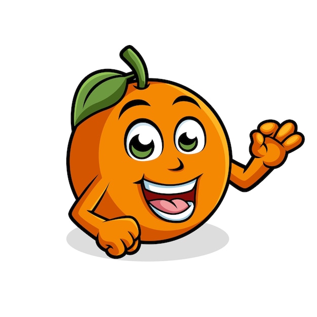 Feliz personaje de dibujos animados naranja que muestra la ilustración vectorial de la mascota del signo ok