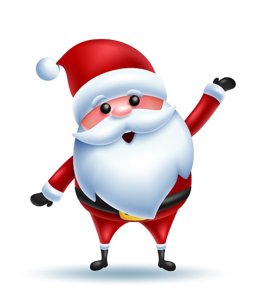 Feliz personaje de Papá Noel en traje de papá Noel rojo en 3D Colección de personajes de dibujos animados en 3D para fiestas