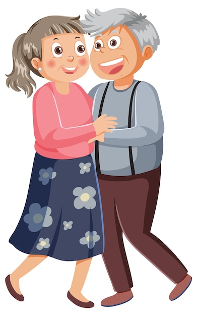 Feliz personaje de pareja de jubilados