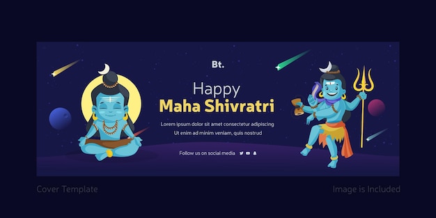 feliz plantilla de portada del festival maha shivratri