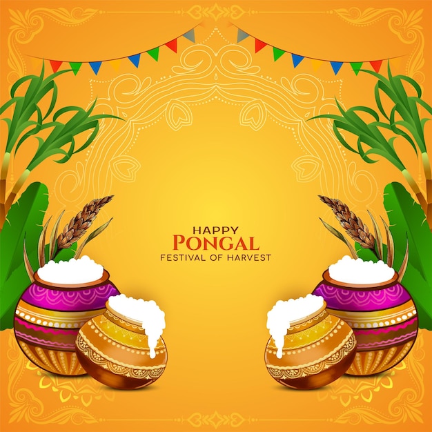 Feliz Pongal El fondo del festival tradicional indio de las cosechas