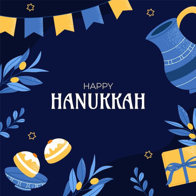 Feliz post de las redes sociales de Hanukkah