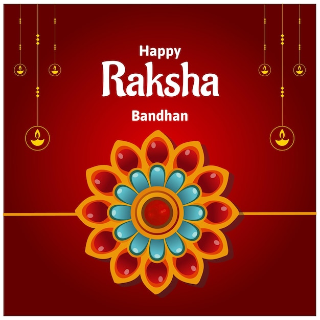 Feliz Raksha Bandhan Festival Hindú Indio Celebración Vector Diseño